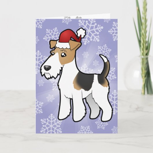 De Fox-terrier van de Draad van Kerstmis Feestdagen Kaart (Voorkant)