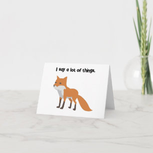 De Fox zegt… Grappig Internet meme Cartoon ontwerp Kaart