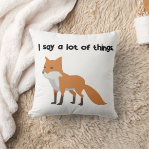 De Fox zegt… Grappig Internet meme Cartoon ontwerp Kussen
