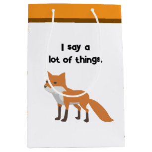 De Fox zegt… Grappig Internet meme Cartoon ontwerp Medium Cadeauzakje