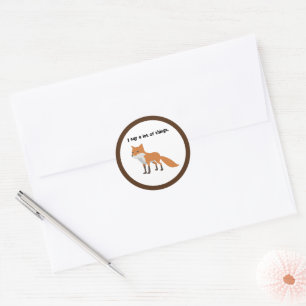 De Fox zegt… Grappig Internet meme Cartoon ontwerp Ronde Sticker