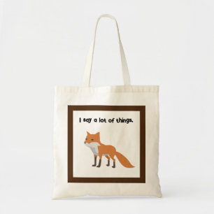 De Fox zegt… Grappig Internet meme Cartoon ontwerp Tote Bag