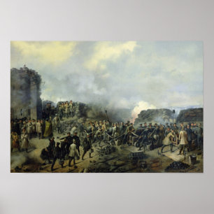 De Frans-Russische strijd in Malakhov Kurgan Poster