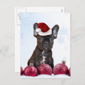 De Franse Buldog van Kerstmis Feestdagenkaart (Voorkant / Achterkant)