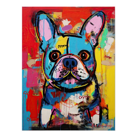 De Franse Bulldog Graffiti 03 - Leonardo Abbacchi Perfect Poster (Voorkant)