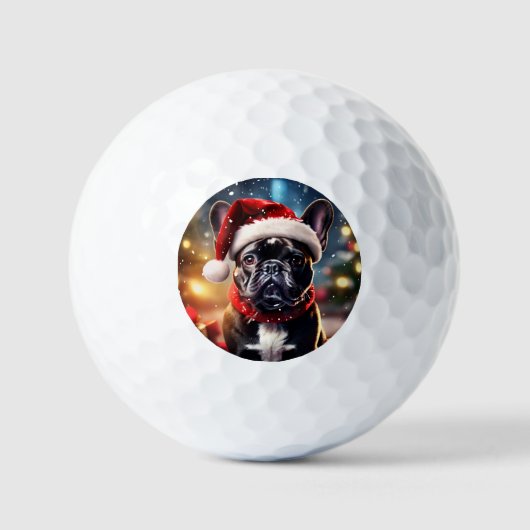 De Franse Bulldog Kerst Golfballen (Voorkant)