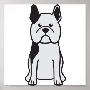 De Franse Cartoon van de Hond van de Buldog Poster