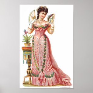 DE FRANSE DAME VAN DE VICTORIAANS ERA VAN DE KUNST POSTER