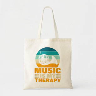 De Franse Horn Music is mijn therapiefy Funny Musi Tote Bag