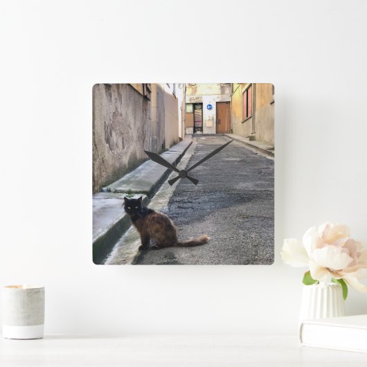 De Franse kat Vierkante Klok (Huis)