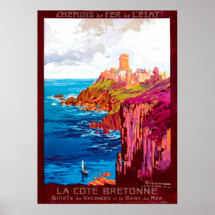 De Franse reisposter Bretagne Coast Poster