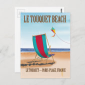 De franse reisposter Le Touquet Beach Briefkaart (Voorkant / Achterkant)