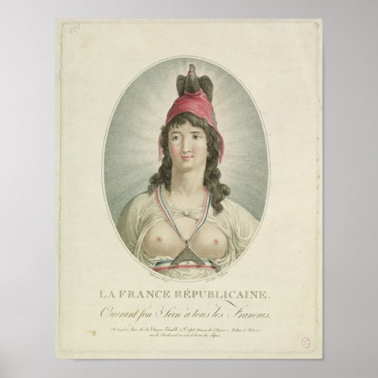 De Franse Republiek, gegraveerd door A. Clement Poster (Voorkant)