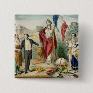 De Franse Republiek Vierkante Button 5,1 Cm