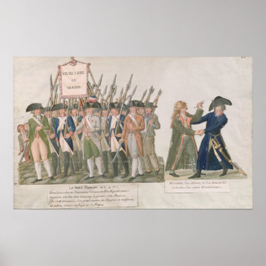 De Franse stem "Long Live Freedom or Die" Poster (Voorkant)