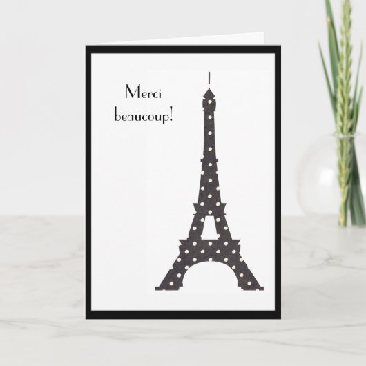 De Franse Toren van Eiffel van Stippen dankt u Bedankkaart (Voorkant)