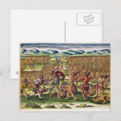 De Fransen helpen de Indiërs in strijd Briefkaart (Voorkant / Achterkant)