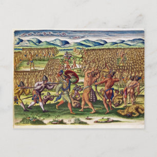 De Fransen helpen de Indiërs in strijd Briefkaart