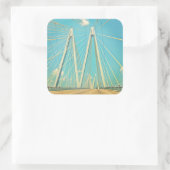 De Fred Hartman Bridge Vierkante Sticker (Tas)