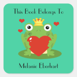 De Frog Prince-boekenplaat Vierkante Sticker