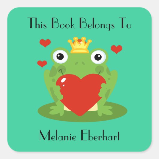 De Frog Prince-boekenplaat Vierkante Sticker (Voorkant)
