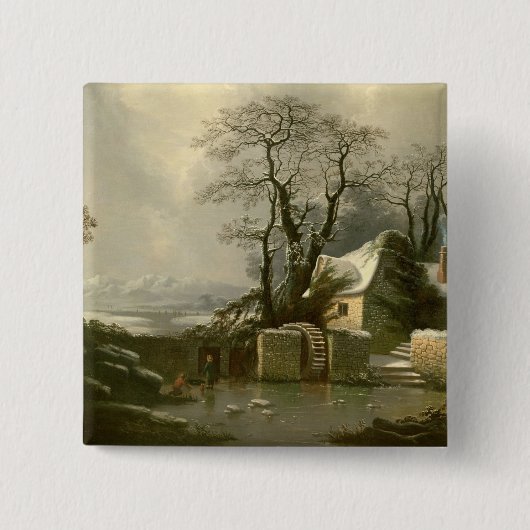 De "Frozen Mill Race" Vierkante Button 5,1 Cm (Voorkant)