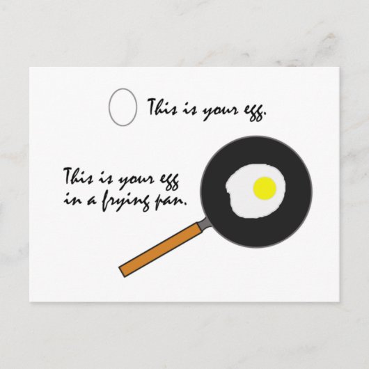 De Frying Pan grappig briefkaart (Voorkant)