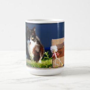 De Fubby's verstoppertje spelen met Kat Ping. Koffiemok