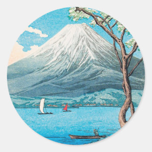 De Fuji van het meer van Yamanaka door Hiroaki Tak Ronde Sticker