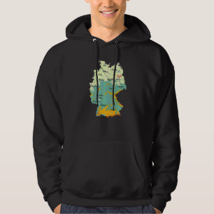 de fysieke kaart van duitsland met de hoofdsteden hoodie