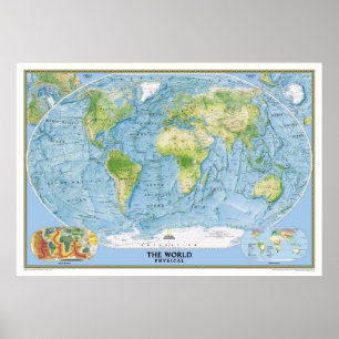 De fysische wereldkaart poster