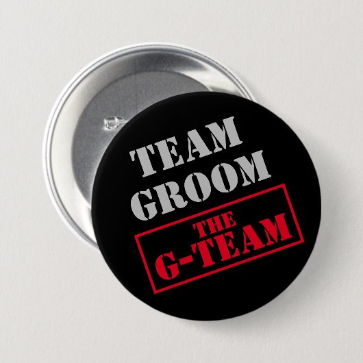 De G-Team Bruidegom Ronde Button 7,6 Cm (Voorkant /achterkant)