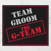 De G-Team Bruidegom  Sparkling Wijnetiket (Enkel label)