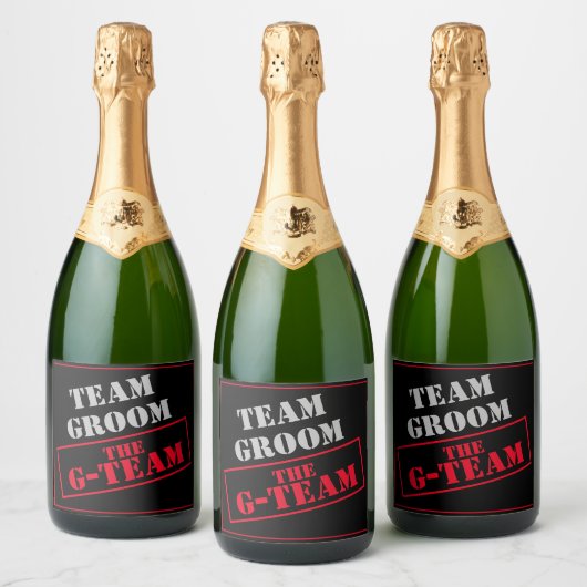De G-Team Bruidsjonker  Sparkling Wijnetiket (Flessen)