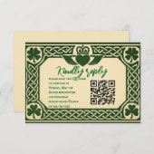 De Gaelic Seal QR Code Wedding RSVP Kaart (Voorkant / Achterkant)