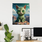 De galactische avonturen van Green Kitten Poster (Thuiskantoor)