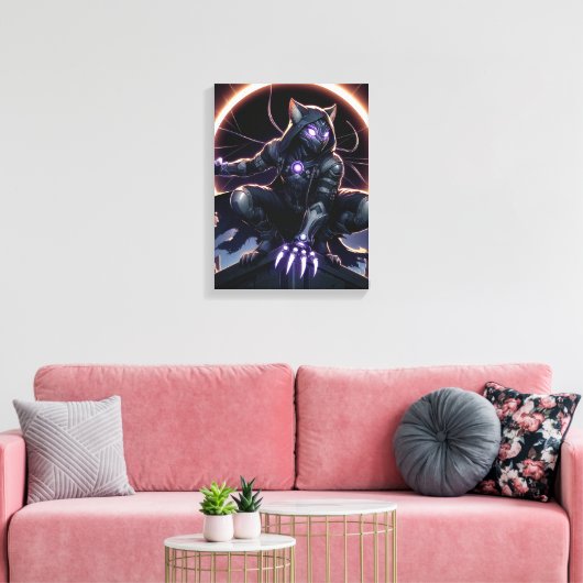 De Galactische Katteninbreker Canvas Afdruk (Insitu (Woonkamer))