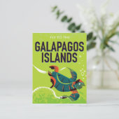 De Galapagos-eilanden hebben een oud poster. Briefkaart (Staand voorkant)