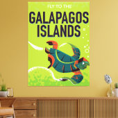 De Galapagos-eilanden hebben een oud poster. Canvas Afdruk (Insitu (Woonkamer))