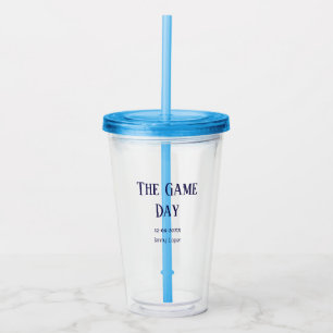 de game day voetbalclub wedstrijd naam jaar datum acryl drinkbeker