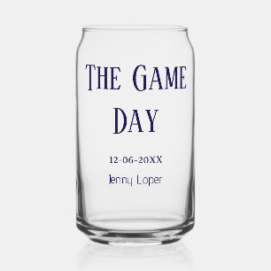 de game day voetbalclub wedstrijd naam jaar datum blikvorm glas