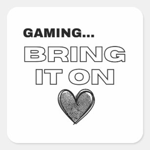 De Gamer Ansichtkaart Vierkante Sticker