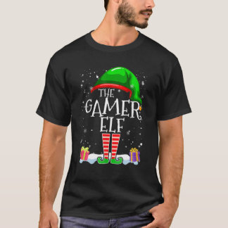 De gamer Elf familie komt overeen met de kerstgroe T-shirt