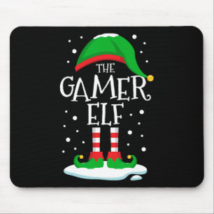 De gamer Elf-kerstfamilie komt overeen met de kers Muismat