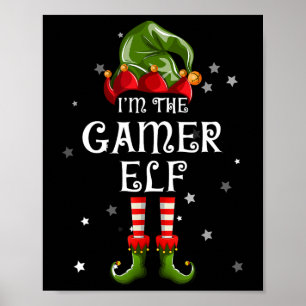 De Gamer Elf Leuke Kerstmis Bijpassende Familie Poster