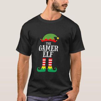 De Gamer Elf Matching Christmas Pyjamas Party T-shirt