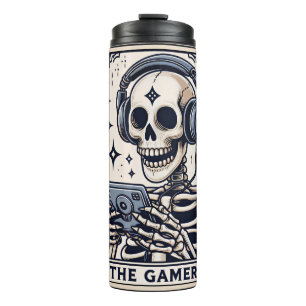 De Gamer Skelet Tarotkaart Thermosbeker