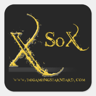 De gaming standaard vierkante Stickers - Zwart