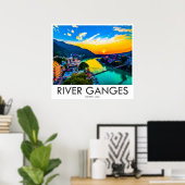 De Ganges, Rishikesh, India Poster (Thuiskantoor)