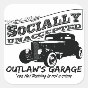 De Garage van de wet. Sociaal niet-geaccepteerde w Vierkante Sticker